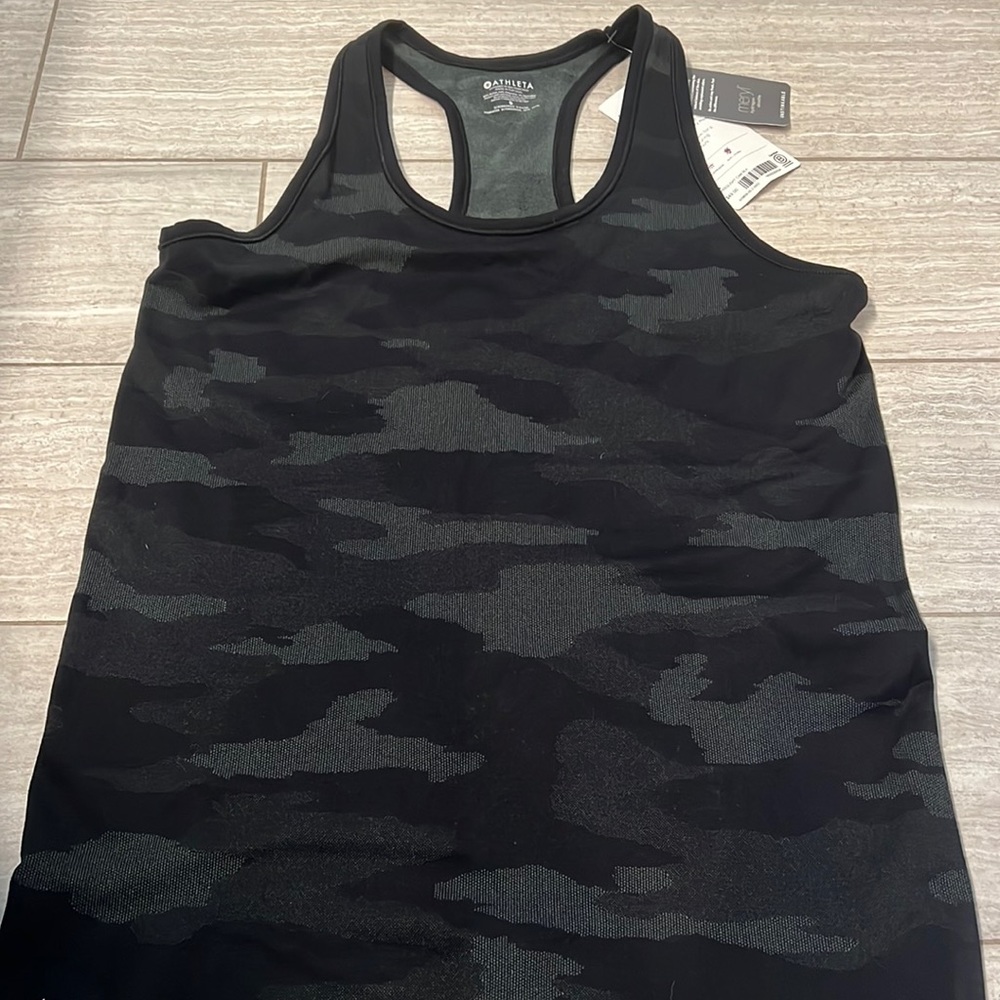 Athleta Black Camo Racer Back Tank